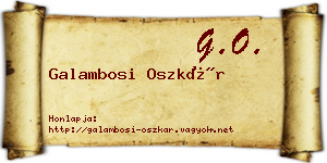 Galambosi Oszkár névjegykártya